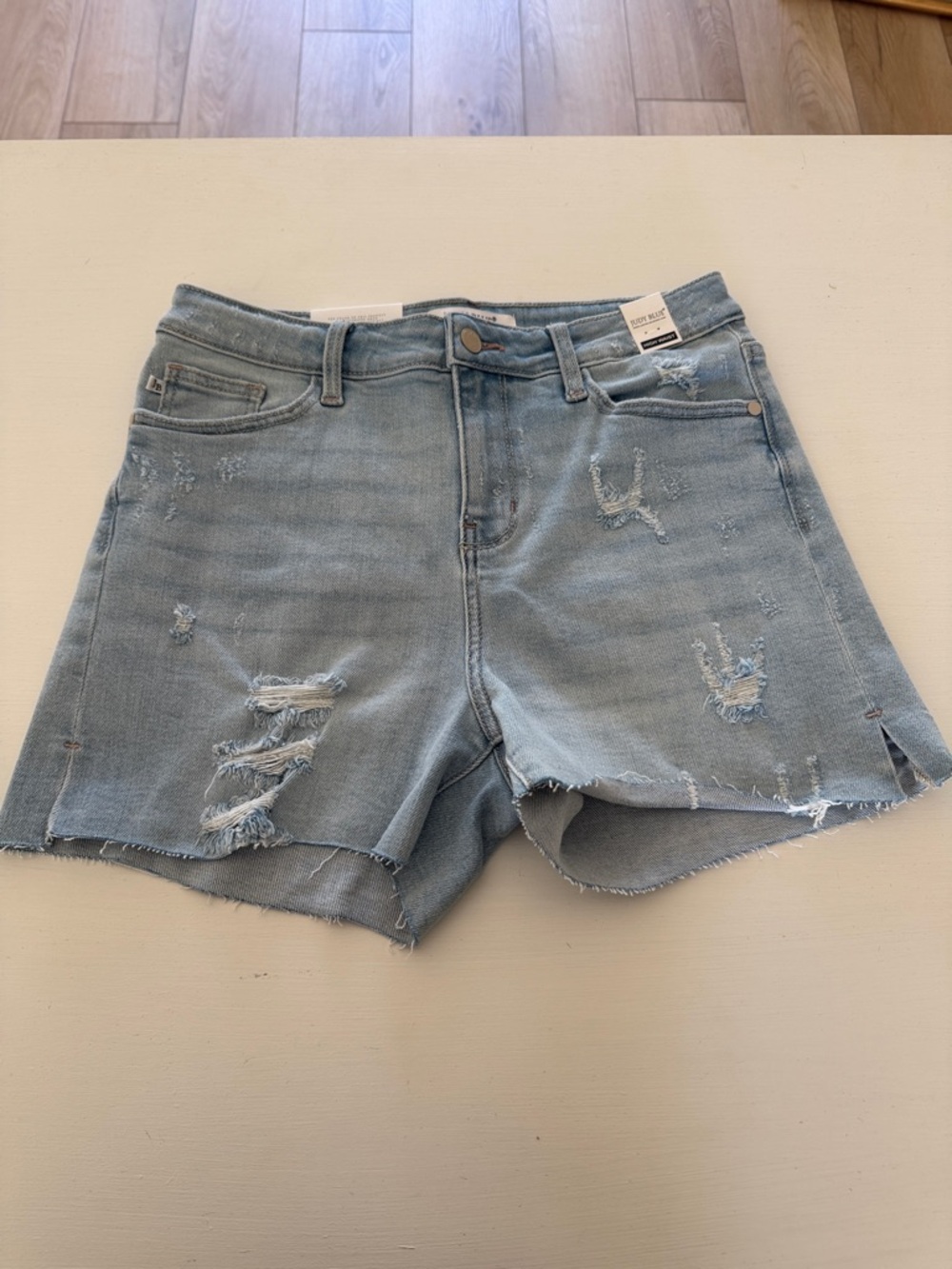 Judy Blue Light Blue Distressed Women’s Denim Shorts